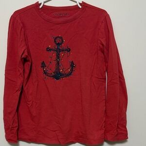 Crewcuts Red Long Sleeve Shirt with Anchor Design